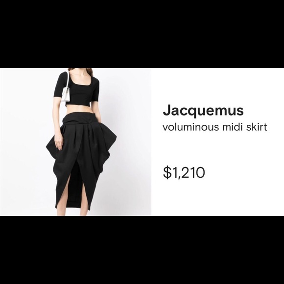 Jacquemus black voluminous midi skirt - Picture 3 of 3